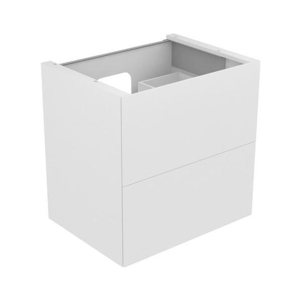Mobiletto Keuco Edition 11 700 X 700 X 535 Mm Centro Con 2 Cassetti E Illuminazione - Vetro Bianco / Laccato Opaco - 31342300100-image