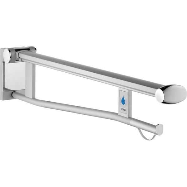 Keuco Plan Care Maniglia Di Sostegno Pieghevole 700 Mm A Sinistra Con Sblocco Radio Dello Sciacquone - Alluminio Anodizzato Argento/Grigio Nero - 34903172737-image