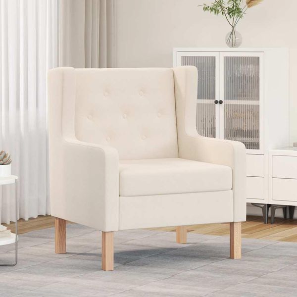 Maison Exclusive - Poltrona Bianco Crema In Tessuto-image