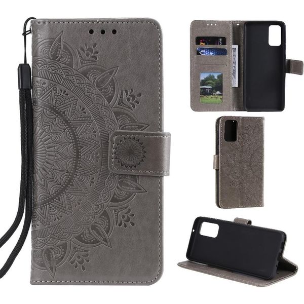 Custodia Per Samsung Galaxy S20 Custodia Per Telefono Cellulare Flip Cover Protettiva Mandala Grey-image