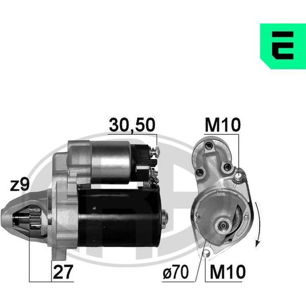 Era 220667A Motorino Di Avviamento 1,1 Kw Adatto Per MERCEDES-BENZ Classe C Berlina (W204) 12 V-image