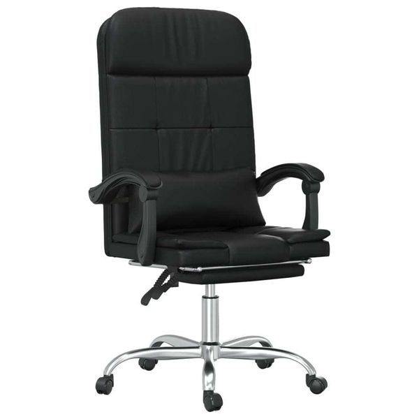 Vidaxl Sedia Da Ufficio Con Funzione Massaggio In Pelle Finta Nera-image