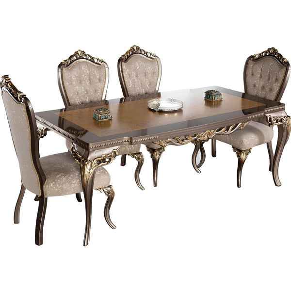 Sala Da Pranzo Sedia Sedie Legno Sala Da Pranzo Tessuto Stile Barocco 1X Poltrona-image