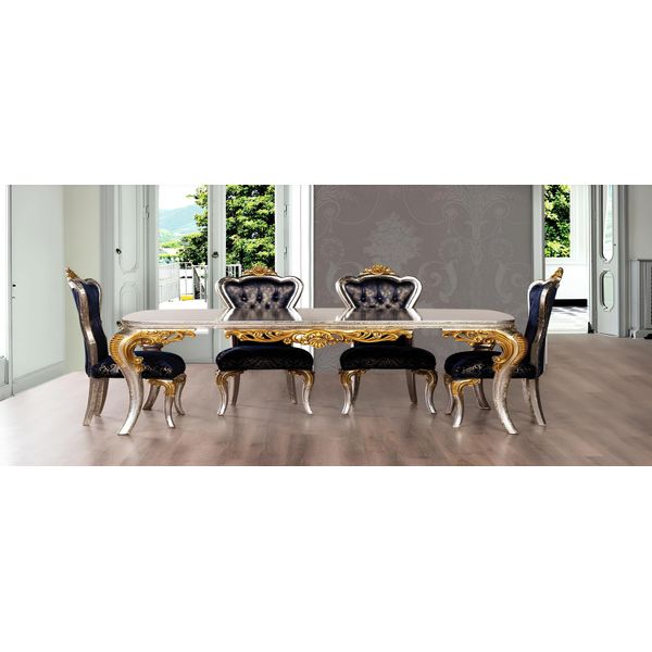 Sala Da Pranzo Tavolo 4X Sedie Gruppo Set Legno Tavolo Sedie Set Sedia-image