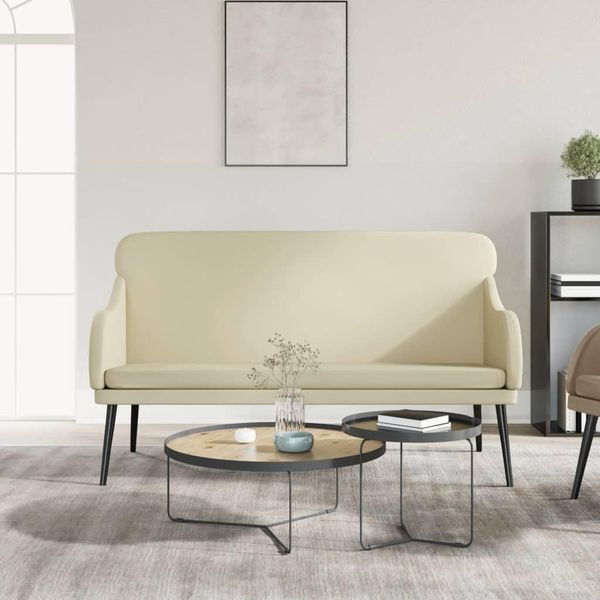 Panca The Living Store Crema 110X76X80 Cm In Pelle Finta-image