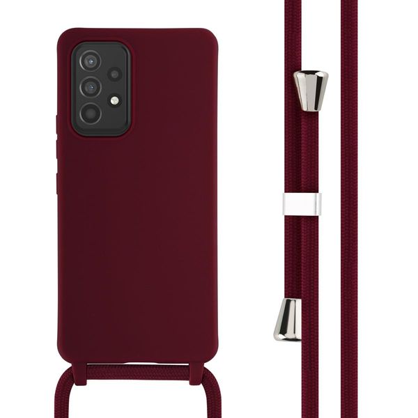 Custodia Samsung Galaxy A53 - Silicone - Imoshion Custodia Morbida/Manicotto Con Cinturino/Copertura Posteriore - Rosso Scuro-image
