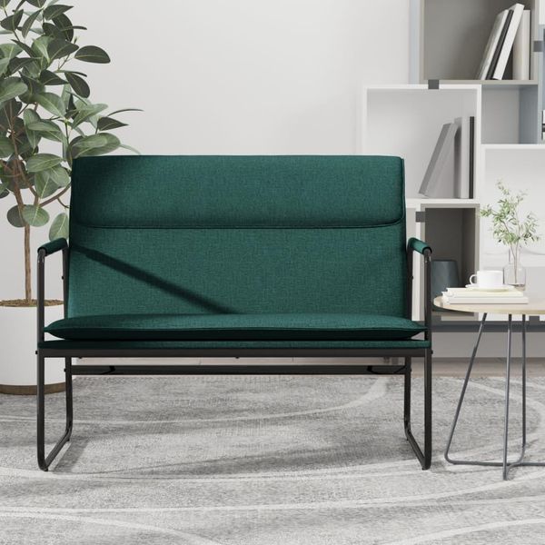 The Living Store Panca Verde Scuro 100X64X80 Cm Tessuto-image