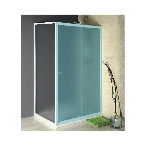 Cabine Doccia Aqualine - Parete Laterale Amadeo 800 Mm, Vetro Satinato Brick BTP80-image