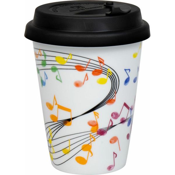 KöNitz To Go Mug Flying Notes Mit Deckel, Becher, Porzellan, Bunt, 380 Ml, 11 5 162 2300-image