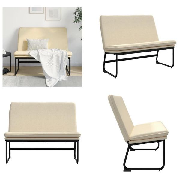 Vidaxl Panca Crema 100X75X76 Cm In Tessuto - Panca - Panche - Panca - Panca D'ingresso-image