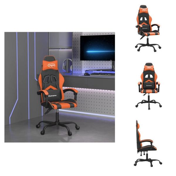 Vidaxl Sedia Da Gioco In Ecopelle Nera E Arancione - Sedia Da Gioco-image