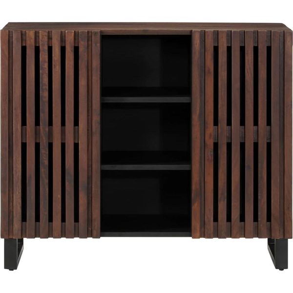 Vidaxl Credenza Marrone 90X34X75 Cm In Legno Massiccio Di Mango-image