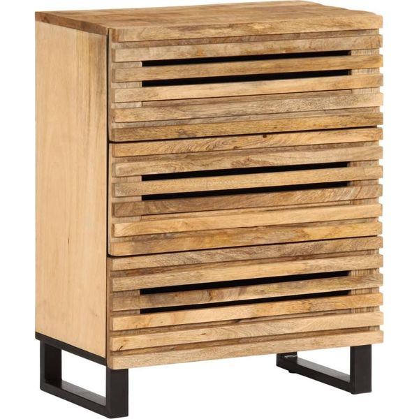 Vidaxl Credenza 2 Pezzi 60X34X75 Cm Legno Massiccio Grezzo Mango-image