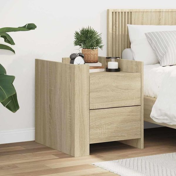 Vidaxl Comodino Rovere Sonoma 45X50X50 Cm Materiale A Base Di Legno-image