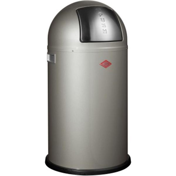 Wesco Pushboy. Cestino Per Rifiuti Da 50 Litri In Nichel Argento-image