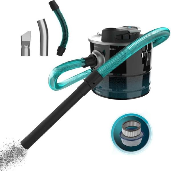 Cecotec Aspirapolvere Per Cenere 15L Conga Ash 3000 Home. Potenza 1000W, Potenza Di Aspirazione 15 Kpa, Tubo Rivestito In Metallo, Ugello Da 38 Mm, Cavo Da 4 M E Maniglia Per Il Trasporto-image