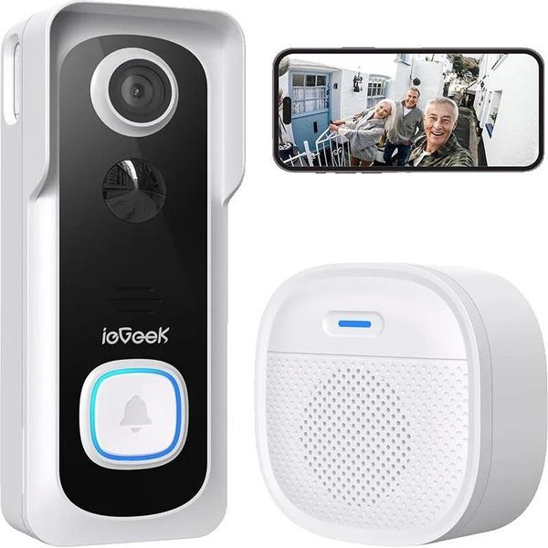 Campanello Video Senza Fili, Audio A 2 Vie, Visione Notturna, Grandangolo A 130°-image