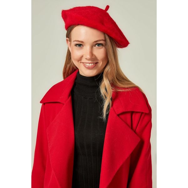 Cappello Da Donna Beanie Cappello Lavorato A Maglia Cappello Invernale Rosso Caldo Cappello Da Barboncino Invernale N-281-image