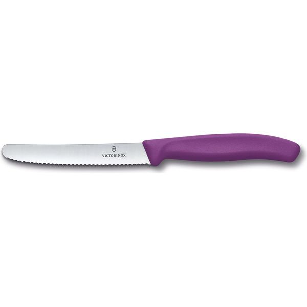 Victorinox Coltelleria - Coltello Tavola Ondulato Manico Viola - Swiss Classic-image