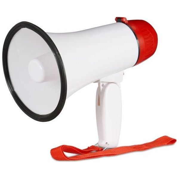 Megafono Da Stadio, Megafono Mini, Bianco, Da 10 Watt, Per Tifosi Di Calcio, Cheerleader-image