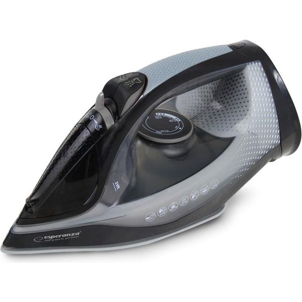 Esperanza EHI011 Ferro Da Stiro A Vapore Piastra In Ceramica Grigio Nero-image