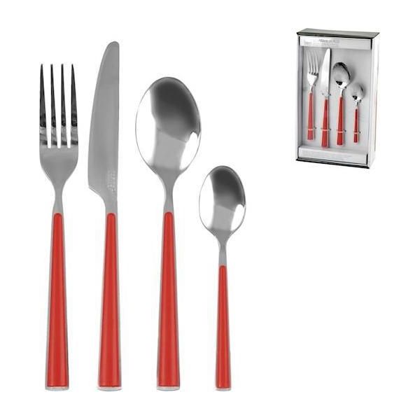 Servizio 24 Posate Inox Manico Rosso-image