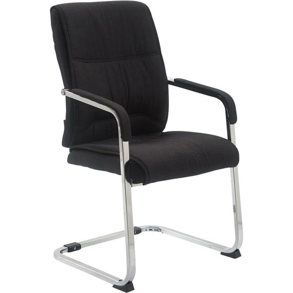 Sedia Per Visitatori Xxl, Sedia Per Ospiti - Ergonomica E Caricabile Fino A 260 Kg | Colore: Nero-image