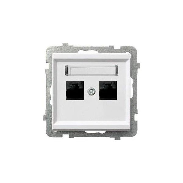 Presa Di Corrente Per Computer A 2 Poli, Cat. 5E Mmc Bianco Ospel Sonata Gpk-2R/K/M/00-image