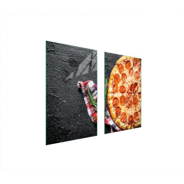Piastre Coprifornelli 2 Pezzi 75X52 Coprifornelli In Ceramica Tagliere In Vetro Ardesia Pizza-image