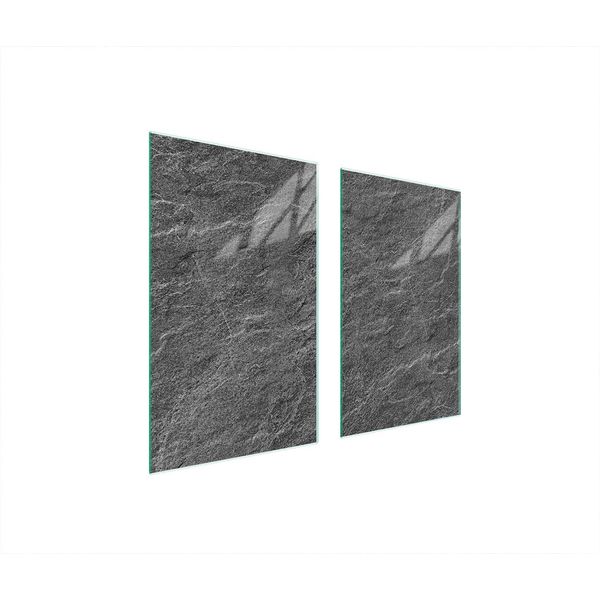 Piastre Copriforno 2 Pezzi 75X52 Copripiastra In Ceramica Tagliere In Vetro Grigio Ardesia-image