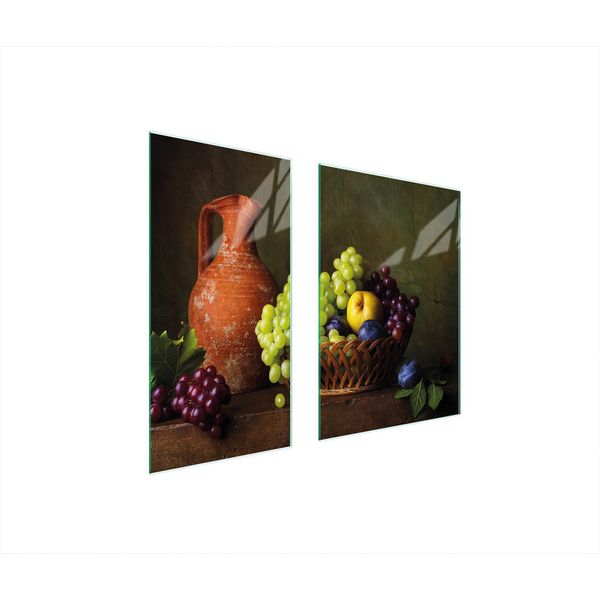 Piastre Copri Fornelli 2 Pezzi 75X52 Copri Piano Cottura In Ceramica Tagliere In Vetro Natura Morta Di Frutta-image