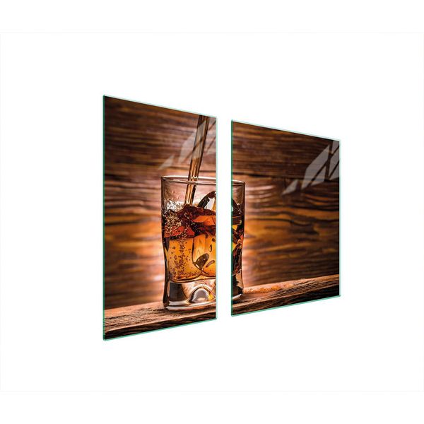 Piastre Copriforno 2 Pezzi 100X52 Ceramica Copriforno Vetro Tagliere Legno Whisky-image