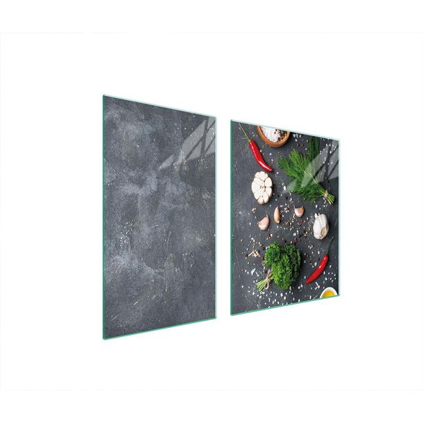 Piastre Copri Fornelli 2 Pezzi 100X52 Ceramica Copri Piano Cottura Vetro Tagliere Ardesia Cucina-image