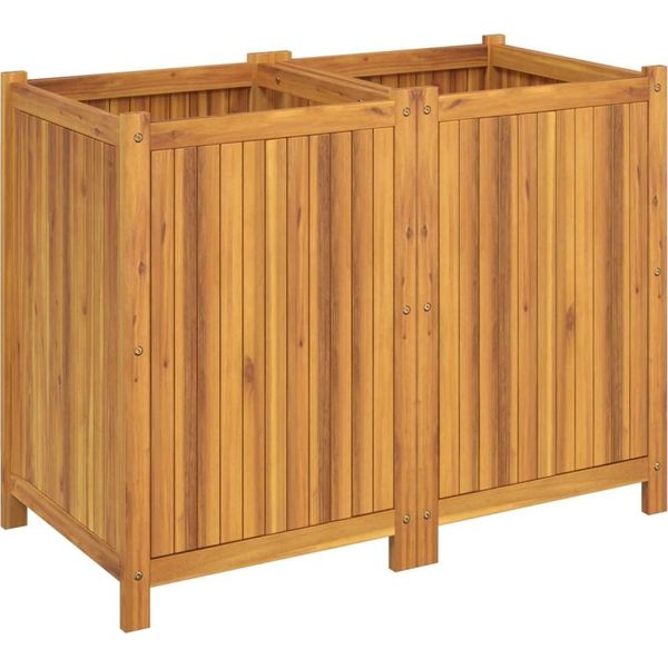 Vidaxl Fioriera Con Inserto 100X50X75 Cm In Legno Massiccio Di Acacia-image