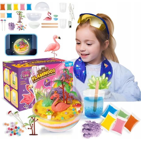 Led Crystal Growing Kit Educativo Creativo Acquario Flamingo Chemist-image