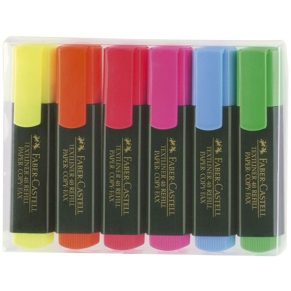 Faber-Castell 154806 Evidenziatore Tl 48 Refill - Ricaricabile, 6 Colori In Astuccio-image