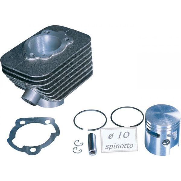 Kit Cilindro Polini Ghisa Grigia Sport 63Cc 10Mm Pistone Spinotto Senza Testa Per Piaggio Boxer, Bravo, Cba, Ciao, Eco, Grillo, Si-image