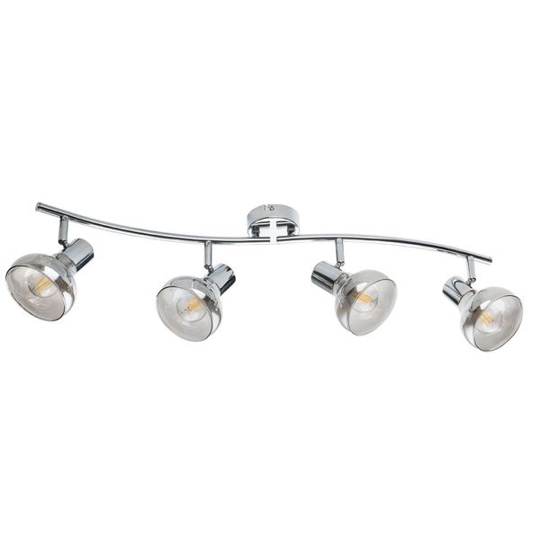 Globo Lighting Faretto In Metallo Cromato, Vetro, Mobile, Lxlxh: 700X80X160Mm, Escl. 4X E14 40W 230V-image