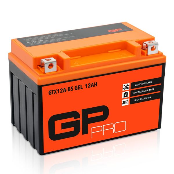Batteria Al Gel GP-PRO 12V 12Ah GT12A-BS Batteria Per Scooter / Moto, Precaricata Sigillata Senza Manutenzione Simile A YT12A-BS / YTX12A-BS / YTZ12S / 51013-image