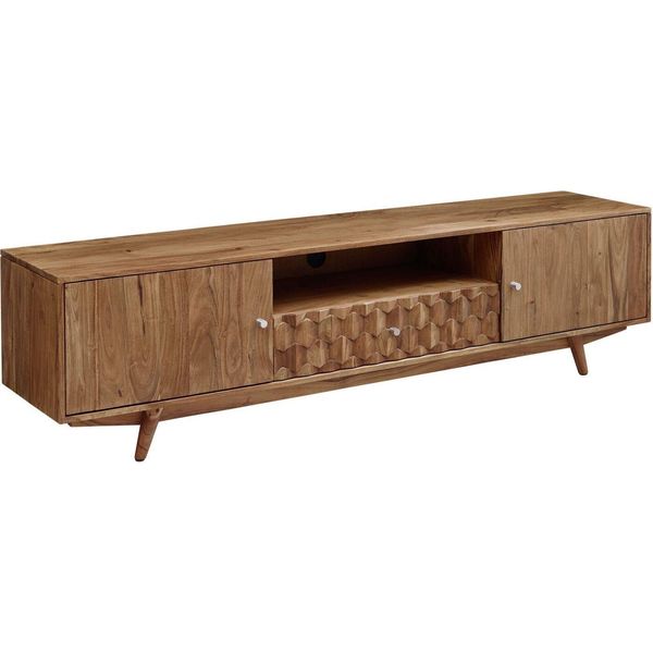 MASSIVMOEBEL24 | Mobile Tv In Legno Di Acacia 188X40X48 Acacia Naturale Laccato Mosayk #105-image