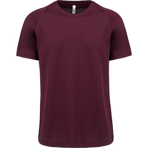 Proact Maglietta Sportiva Uomo Manica Corta Collo Tondo Slim Fit Basic, Taglia:S, Colore:Vino-image