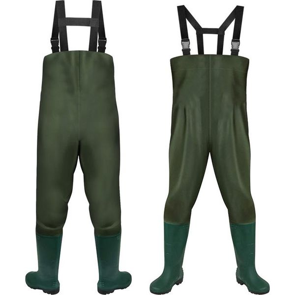 Clanmacy Waders Pantaloni Da Pesca Pantaloni Da Pesca Pantaloni Da Stagno Waders Con Stivali Pvc Gomma 46/47-image