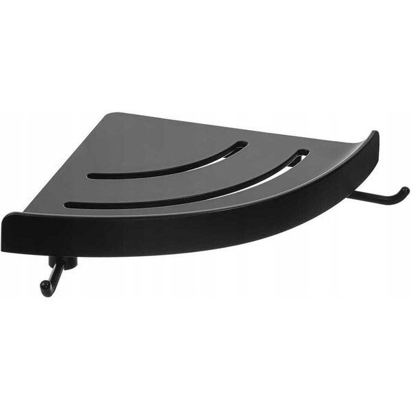 Mensola Angolare Da Bagno Nero Opaco 4,8X24,4X24,4 Cm-image