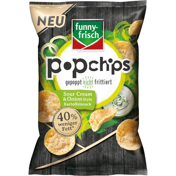 Popchips Freschi Alla Panna Acida E Cipolla Vegetariani 80G-image