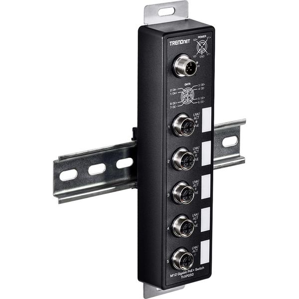 Trendnet TI-XPG50 Trendnet 5-Port Industrial EN50155 M12 Gigabit Poe+ Railway-image