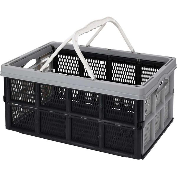Storage Solutions Scatola Pieghevole 32L Grigio Bianco Plastica 35X49X24 Cm-image