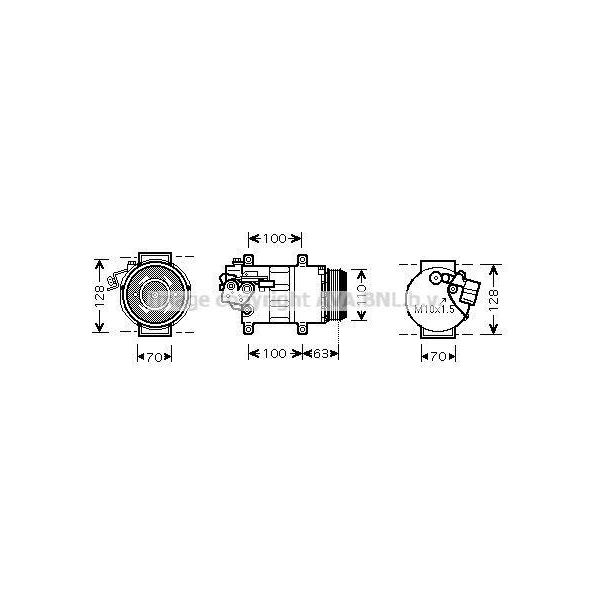 Prasco MSAK434 - Compressore Aria Condizionata Oe 12303511 Per Classe A (W169), Classe B (W245)-image