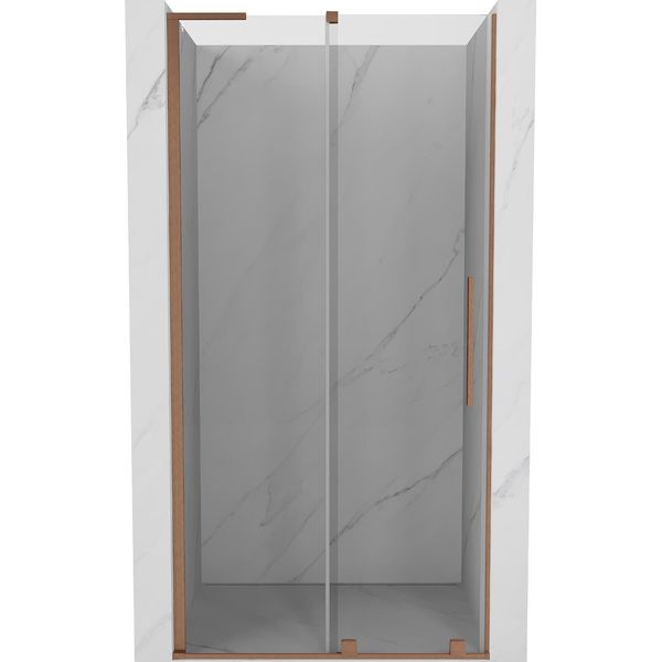 Mexen Velar L Porta Doccia Scorrevole 100 Cm, Trasparente, Rame Spazzolato - 871-100-003-01-65-image