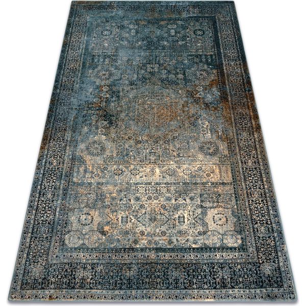 Tappeto Di Lana Omega Mamluk Vintage, Rosetta Blu Scuro Azzurro 300X400 Cm-image