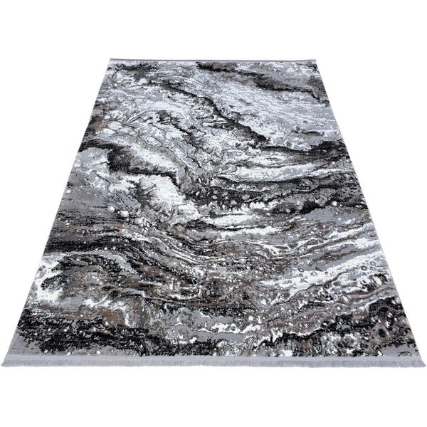 Tappeto Rettangolare 160X220 Cm Stefano - Grigio / Nero-image